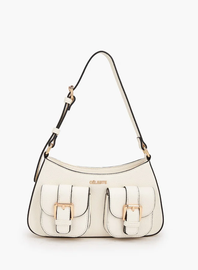 Celeste Textured Shoulder Bag With Zip Closure